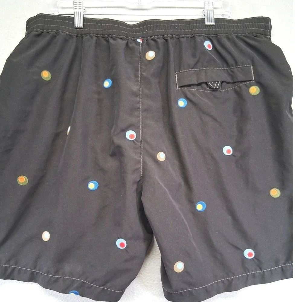 TommyBahama Relax‎ Men Swim Trunks XL Black All Over Print Drawstrings